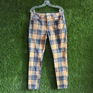 Rocks & Indigo 12/30 Plaid Denim Pants Grunge Punk Preppy